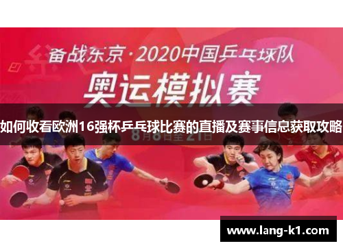 如何收看欧洲16强杯乒乓球比赛的直播及赛事信息获取攻略